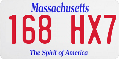 MA license plate 168HX7