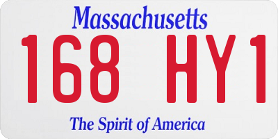 MA license plate 168HY1