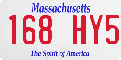 MA license plate 168HY5