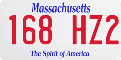 MA license plate 168HZ2