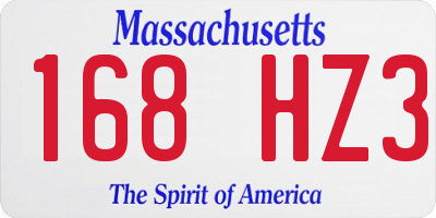 MA license plate 168HZ3