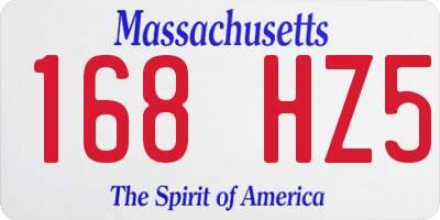 MA license plate 168HZ5