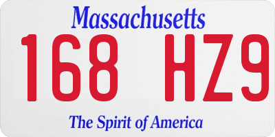 MA license plate 168HZ9