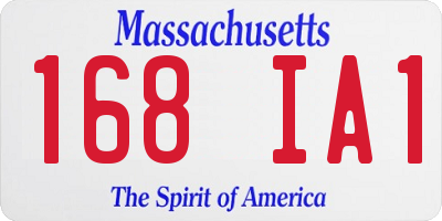 MA license plate 168IA1