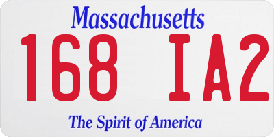 MA license plate 168IA2