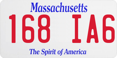 MA license plate 168IA6