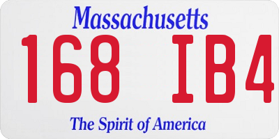 MA license plate 168IB4