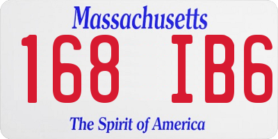 MA license plate 168IB6