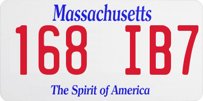 MA license plate 168IB7
