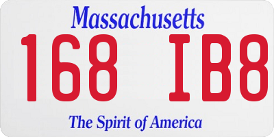 MA license plate 168IB8