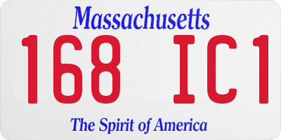 MA license plate 168IC1