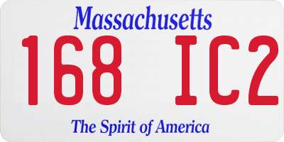 MA license plate 168IC2