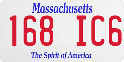 MA license plate 168IC6
