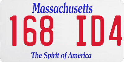 MA license plate 168ID4