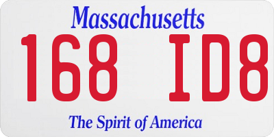 MA license plate 168ID8