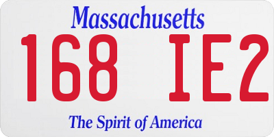 MA license plate 168IE2