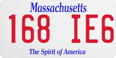 MA license plate 168IE6