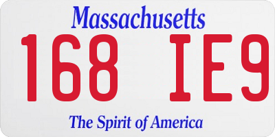 MA license plate 168IE9