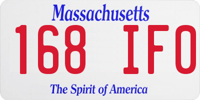 MA license plate 168IF0