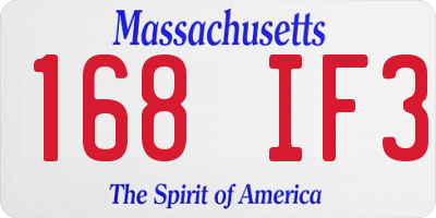 MA license plate 168IF3