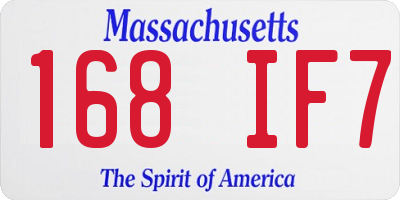 MA license plate 168IF7