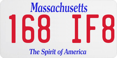 MA license plate 168IF8