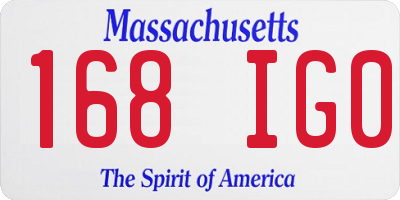 MA license plate 168IG0