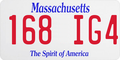 MA license plate 168IG4