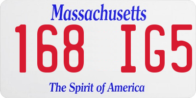 MA license plate 168IG5