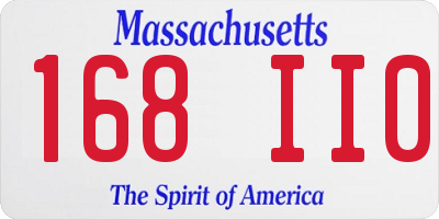 MA license plate 168II0