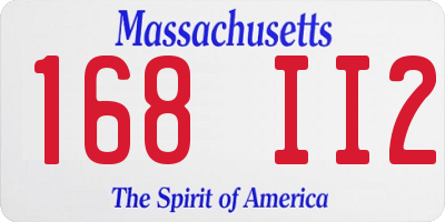 MA license plate 168II2