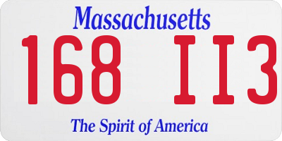 MA license plate 168II3