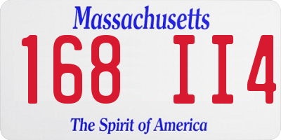 MA license plate 168II4