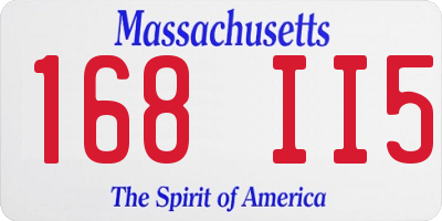 MA license plate 168II5