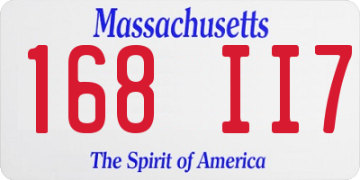 MA license plate 168II7