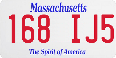 MA license plate 168IJ5