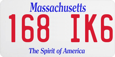 MA license plate 168IK6