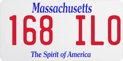 MA license plate 168IL0
