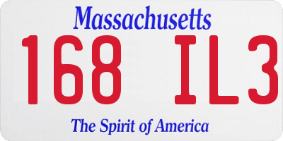 MA license plate 168IL3