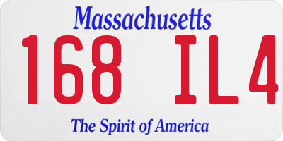 MA license plate 168IL4