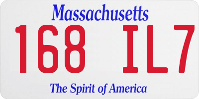 MA license plate 168IL7