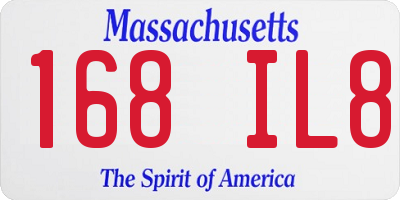 MA license plate 168IL8