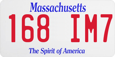MA license plate 168IM7
