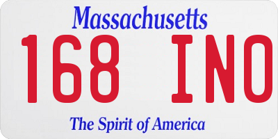 MA license plate 168IN0