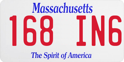 MA license plate 168IN6