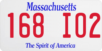 MA license plate 168IO2