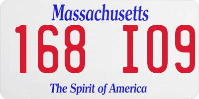 MA license plate 168IO9
