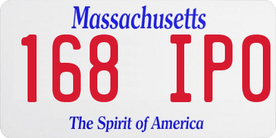 MA license plate 168IP0