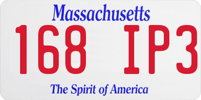 MA license plate 168IP3