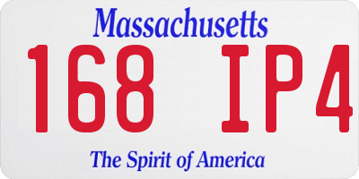 MA license plate 168IP4